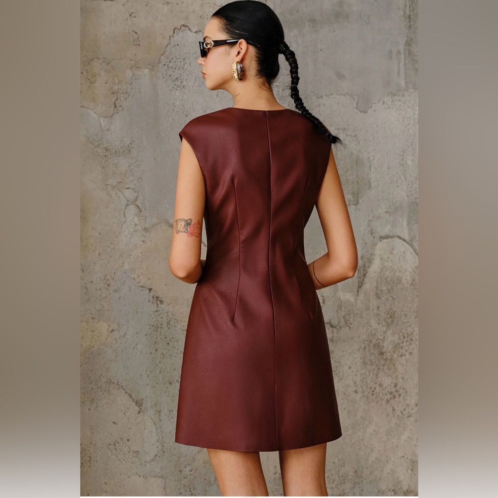 NWT - Commense PU Leather Metal Buckle Sleeveless Mini Dress - Picture 2 of 8
